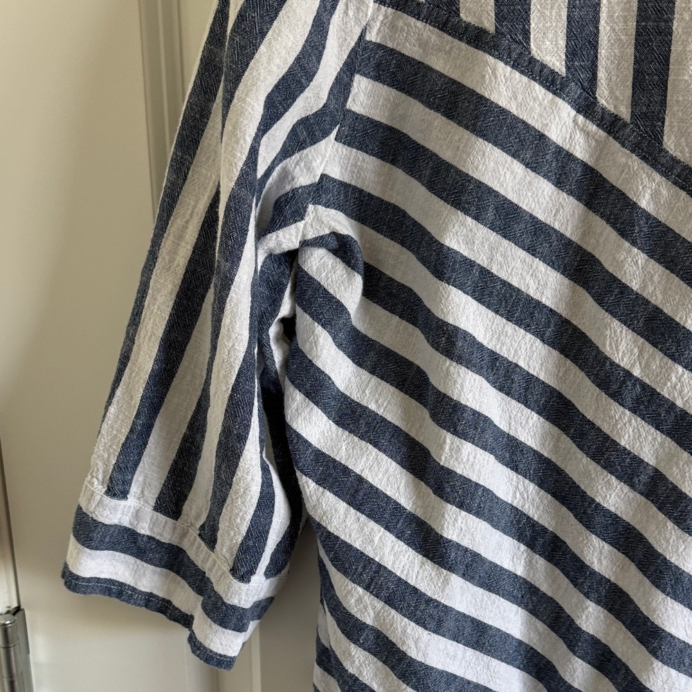 Blue Bayou Austin Striped Tunic Blue and White Top Size XL - Picture 6 of 10